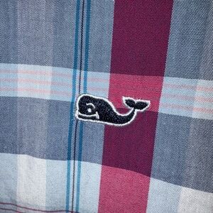 Vineyard Vines Blue and Pink Plaid Shirt